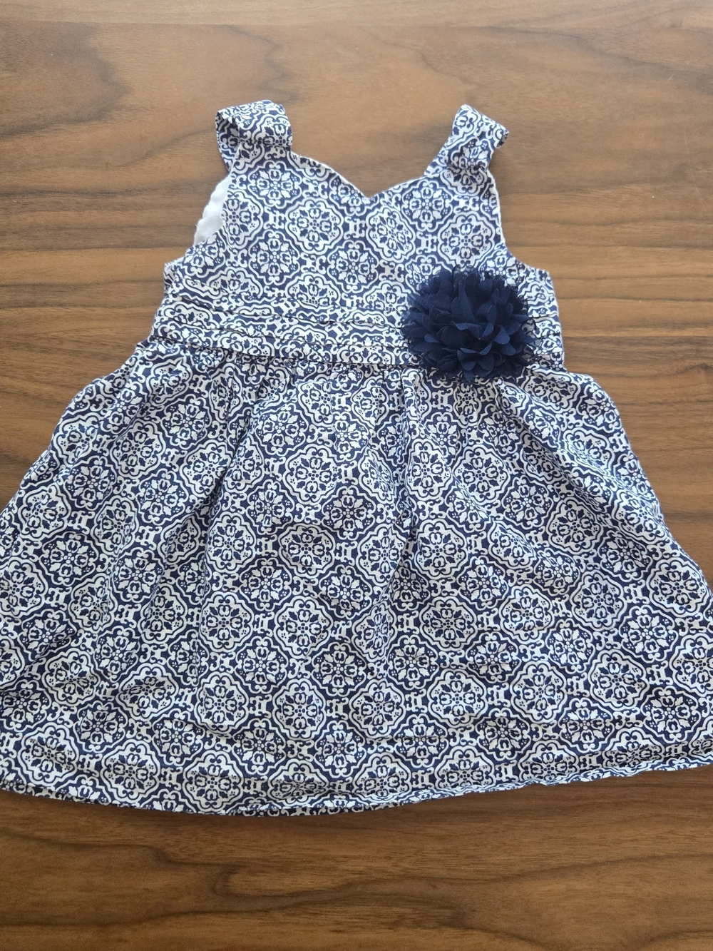 Special Occasion by Marmellata Baby Girl Navy White Medallion Dress 12m